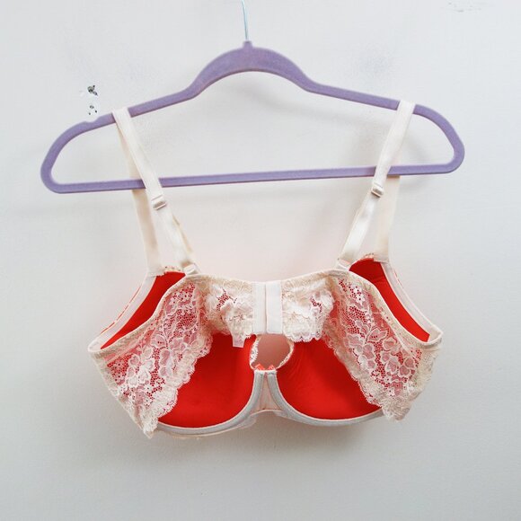 Victorias Secret Dream Angel Lined Demi Floral Orange Bra (40D) NWOT! - Picture 2 of 9